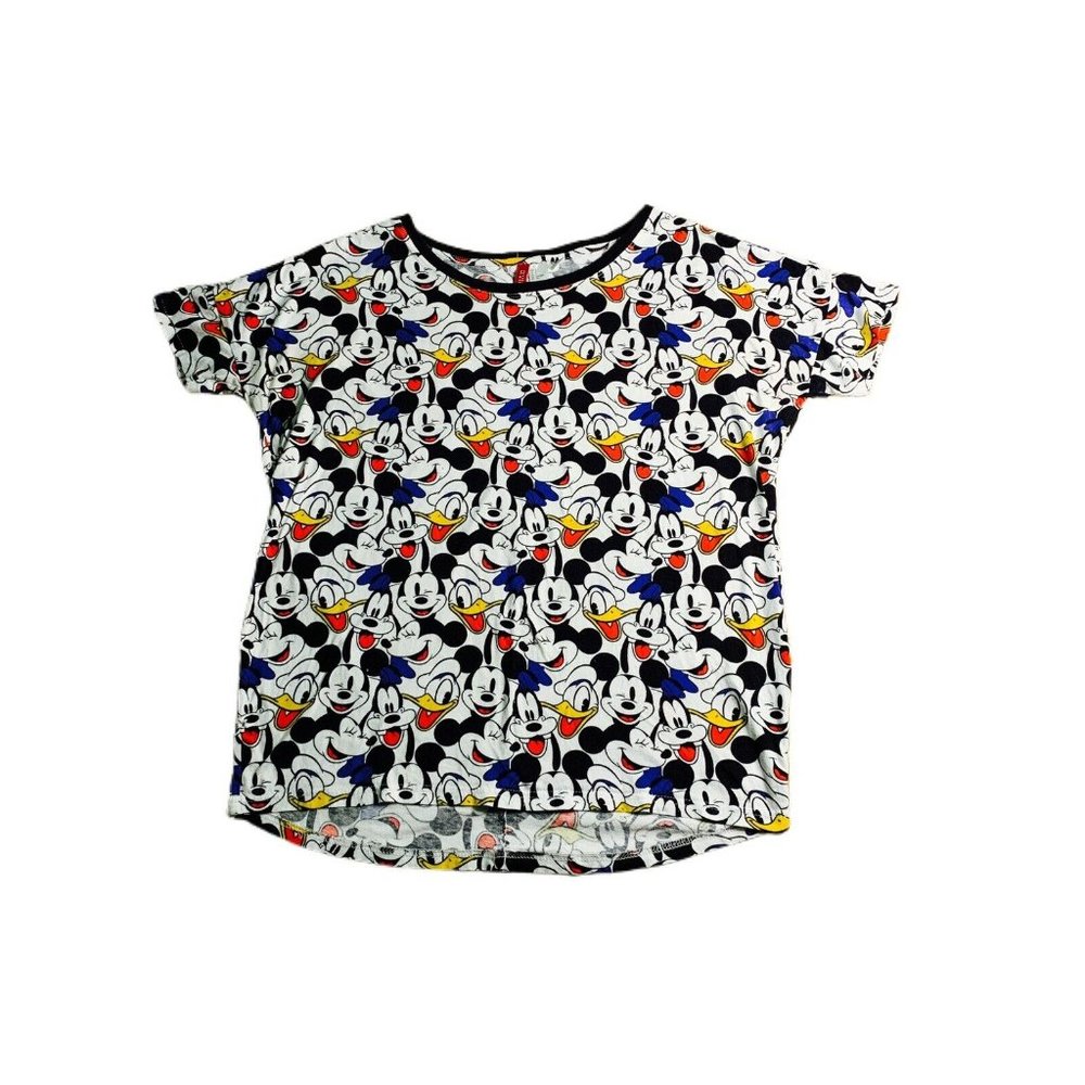 H&M Divided Disney Mickey Donald Goofy Face Faces T-Shirt Short Sleeve Top Small